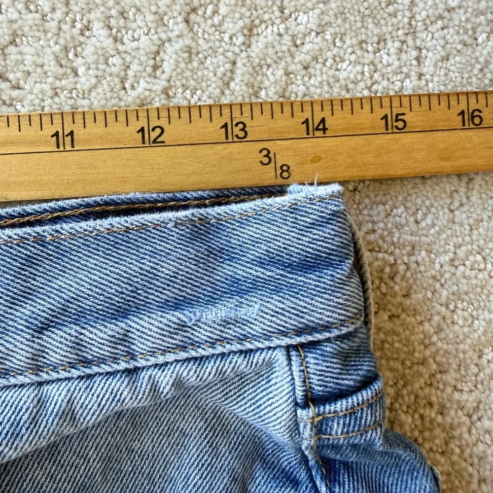 Revolve RE/DONE 70s High Rise‎ Short Women 28 Blue Distressed Raw Hem Denim